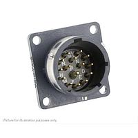 Eaton Souriau-Sunbank UTGX014E15PZ Receptacles Square flange receptacle, without backshell, with 15 male solder contacts, IP68/69K in unmated conditions, keying Z