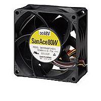 Sanyo Denki 9WPA0824G4201 Axial Axial Fan, 80x80x25mm, 24VDC, Splash/Dust Proof, -40 Degree Celsius, Tach, IP68
