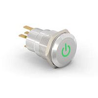 P&B 3-2213766-6 Pushbutton Switches AV19 SPL 0.4VA POWER LED GREEN 24V