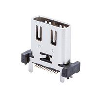 Same Sky (formerly CUI Devices) UJ32-C-V-G-TH-8-P24-TR USB Type C Type C, 3.2, Vertical, Gold plated 3u, Through Hole, 24 pin, T&R