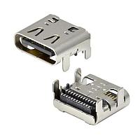 Adam Tech USB-C40-S-RA-CS6-SMT-BK-30-T/R USB Type C Connectors USB4 40Gbps Receptacle Dual SMT, Top Mount, 40 Gbps, PD3.1 (Up to 240W)