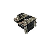 Adam Tech DPD-09-00-B3 Dual Port D-Sub Connectors 9P MALE/MALE DUAL PORT R/A