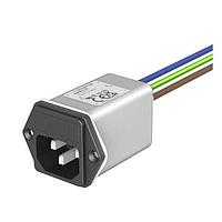 Schaffner FN9260-1-07 Inlets IEC Inlet Filter with Dual Fuse 250VAC, 1A, Wire