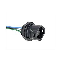 Amphenol LTW DC-03RFFS-RC8D10 Sensor Cables / Actuator Cables RBL, Large Size, Plastic, 20A, 03 pins, Female Connector, Female Contact, Circular, Push Lock With Latch, Solder, Receptacle With Cable/Wire, Length 100mm, IP68