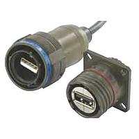 Amphenol Socapex USBFTV72N03A USB Cables / IEEE 1394 Cables USB Fld J/N Rec 0.3M Cordset USB-A