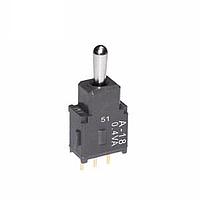 NKK Switches A19JP Process Sealed Subminiature Toggle ON-OFF-(ON) .248 BAT STRAIGHT PC .4VA