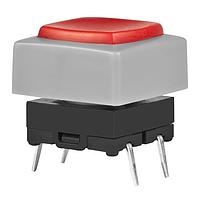 NKK Switches JB15KP-4CH Tactile Switches OFF(ON) RED BUTTON GRAY FRAME STRGHT PC