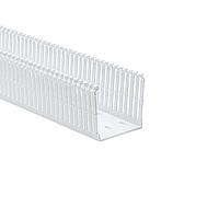 HellermannTyton 184-33001 High Density Slotted Wall Wiring Duct High Density Slotted Wall Wiring Duct, 3" x 3", Adhesive, PVC, White, 120ft/Carton