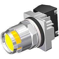 SIEMENS 52PM8G4A Pushbutton PB,CHROME,MOM,CAP YLW,GAURD,2POS,NO-NC