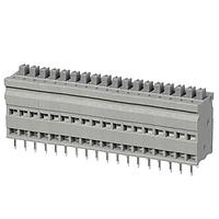 Same Sky (formerly CUI Devices) TBL009V-254-18GY-2GY Fixed Terminal Blocks Terminal block, screwless, 2.54, Vertical, 18, Gray w Gray Button