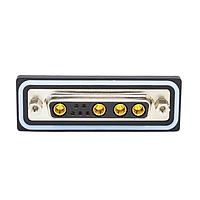 NorComp CDFR9W4213L461 Mixed Contact D-Sub Connectors 9W4 R/A solder F FL 4-40 thrd brkt 40Amp