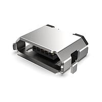 GCT (Global Connector Technology) USB3135-30-A Micro USB Type B Connectors Micro B Skt, Top Mount, SMT, R/A, 30u", With shell stake,T&R