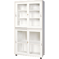 CHC lab H-CAB-1200 Tall Storage Cabinets (Glass Door Type, 1200 × 450 × 1800)