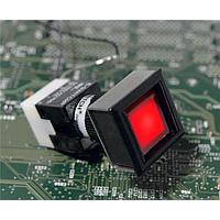 E-Switch MDP160AT1100R Pushbutton Switches ACT RECT LW BEZEL 6 VAC RED