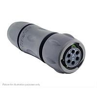 Eaton Souriau-Sunbank UTSX6JC10E6SW Plugs Plug, with cable gland backshell, with 6 female solder contacts, IP68/69K in unmated conditions, keying W