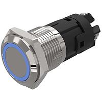 EAO 82-4152.1124 Anti-Vandal 82-4152.1124.Illuminated pushbutton.momentary.16 mm.stainless steel.flush/flat.ring.blue.24 V.screw terminal