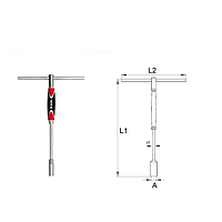 Yato YT-1556 T-type deep socket wrench with rotary handle 12mm