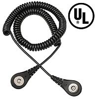 Desco 9190 Anti-Static Control Products Cord, Coil, Banana, Blk, Pvc 6ft, 4mm To Rt Angle Ban, 1 Meg