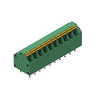 Wurth Elektronik 691409320010 Fixed Terminal Blocks WR-TBL 3.81mm pitch Modular THT Green 45 deg Dual Pin cable entry Screwless Push In 10P