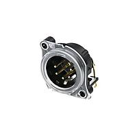 NEUTRIK NC5MAH-LR Receptacles Receptacle A series XLR 5 pin male PCBH halo light ring Pin 1 isolated ground contact/shell/front panel connected plastic/gold