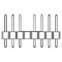Amphenol Commercial Products G800LQ3000104EU Pin Strip Pin Header 2.54mm Pitch STR DIP,1x8Pin,30u" Gold,LCP,6.0mm*2.54mm*3.0mm,Color-Black,Bag,Removed#4Pos