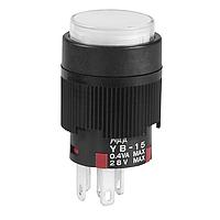 NKK Switches YB15CKG01-6B-JB Pushbutton Switches SPDT ON (ON) 28V AC/DC