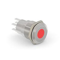 Alcoswitch - TE Connectivity 6-2213765-5 Pushbutton Switches AV19 DPL 5A SPOT LED RED 12V
