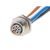 Molex 1205020045 Sensor Cables / Actuator Cables M12 Receptacle 5 Poles M16x1.5 Threads Female to Leads 2m  Lngth 2.50mm Wire