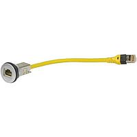HARTING 09454521503 Cat 6 har-port RJ45 Cat6 coupler with cable, 0.4m - silver version