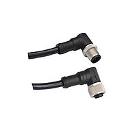 Amphenol LTW M12D04MR-12DFR-SB003 Sensor Cables / Actuator Cables M12 Circular Metric Connector, D Code, Metal, 4A, 04 pins, Male Connector, Male Contact, Right Angle-to-Right Angle, Screw Thread, Overmolded Double Ended, Length 3000mm, IP68 / IP69K