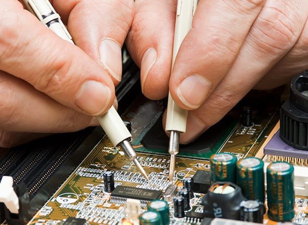 Technical equipment being evaluated for professional repair service