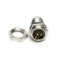 Amphenol LTW 8-04PMMP-SF7001 Straight M8 Circular Metric Connector, A Code, Metal, 3A, 04 pins, Male Connector, Male Contact, Hexagonal, M8*1.0, Screw Thread, PCB 180 , Receptacle, Front Fastened, IP67 Unmated