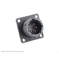 Eaton Souriau-Sunbank UTSX010D6PW Receptacles Square flange receptacle, without backshell, with 6 male PCB contacts, IP68/69K in unmated conditions, keying W