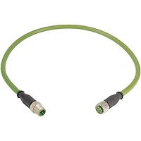 HARTING 21349293477010 Ethernet Cables / Networking Cables M12-D 4PIN M/F STRT DBL END 1.0M PUR