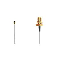 GCT (Global Connector Technology) CABLE 138 RF-0150-F1-2 RF Cable Assemblies I-Pex MHF I2RPSMA(F) BH, R Mt, wO-ring. 150mm F1 orientation. 1.37mm Cbl, Blk