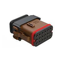 Amphenol SINE Systems AT16-18SD-EKSR02 Connectors 18 Position Plug wit Cap, Keyed D, Brown