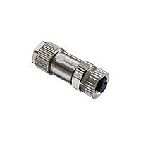 Amphenol LTW MSAS-05BFFB-SL7001 Sensor Cables / Actuator Cables M12 Circular Metric Connector, A Code, Metal, 4A, 05 pins, Female Connector, Female Contact, Straight, Screw Thread, Screw-in, Field Installable, F4.0 - F8.0mm, IP67 Mated