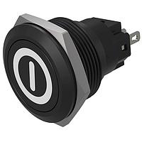 EAO 82-6951.1000.B001 Anti-Vandal Pushbutton, Momentary, 22mm, Alu Black, Flush, no LED,Solder Terminals, On/Off