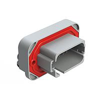 Amphenol SINE Systems AT13-18PE-BM03GY Connectors 18 Position, Right Angle Flange Mount PCB Receptacle, Tin Plated Contacts Included, Keyed E, Gray