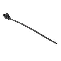 HellermannTyton 157-00097 Fir Tree 1-Piece Cable Tie/Fir Tree Mount with Disc, 6.3"L, 6.37 mm Mounting Hole, PA66HS, Black,