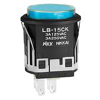 NKK Switches LB15CKW01-B Pushbutton Switches SPDT ON(ON) ROUND BLACK BODY WHITE CAP