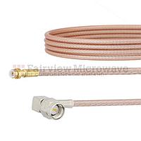 Fairview FMCA1428 Snap-On RA MMBX Plug to RA SMA Male Cable RG316 Coax