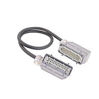 HARTING 20871461302100 Heavy Duty Power Connectors Han 24E Power Cable Assembly, Double Lever Metal Hoods, Side Entry, Male/Female Double Ended, UL2237 Listed, 1.0m