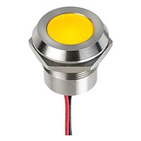 APEM Q22Y5SXXSY24E Indicators Supr Bright YLW LED 24VDC 22mm Stls Stl