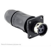 Eaton Souriau-Sunbank UTGX0JC103P Receptacles Square flange receptacle, with cable gland backshell, for 3 male contacts,  IP68/69K