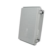 Bud Industries PTQ-11050 Hinged Cover PC+10% Fiberglass Box with Stainless Steel Latch (10.2 X 6.3 X 3.9 In)