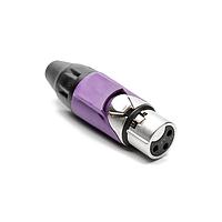 Amphenol Audio AX3F7M Cable Connectors 3 pole Socket F Plug AX XLR AudioCable Conn SatinNickel w/ Violet Marking Sleeve