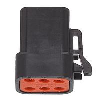 Amphenol SINE Systems ATP06-6S-BLK 6-Way 6-Position Plug, Female,  Black