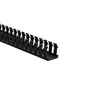 HellermannTyton 181-22019 Solid Wall Wiring Duct Slotted Wall Wiring Duct, 2" x 2", Non-Adhesive, PVC, Black, 30ft/Box