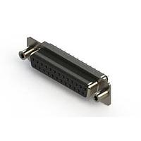 EDAC 628-025-620-548 Standard Card Edge Connectors 628 Series vertical D-Sub plug connector with 25 socket type contacts that have 30 " gold plating. The contacts have .105" (2.67mm) to .160" (4.06mm) long P.C.B tails and the insulator is high temp' rated.The body is low profile metal and the flange